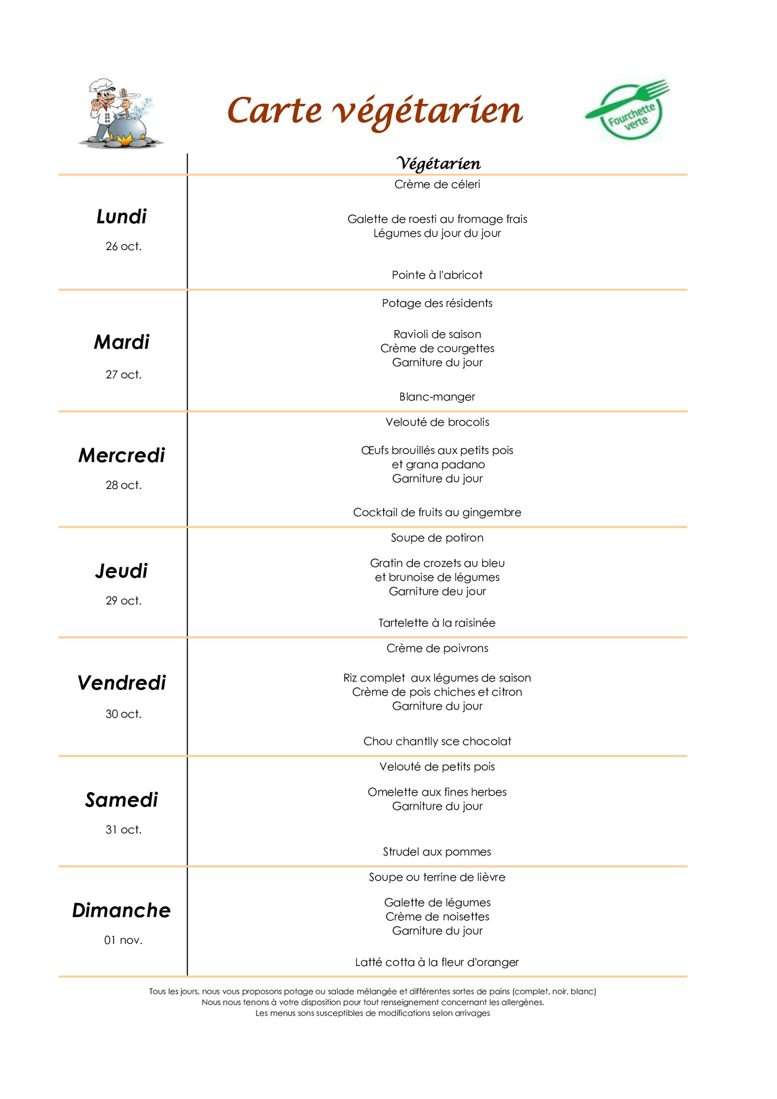Menu de la semaine – Du 26 octobre au 1 novembre (page 2)